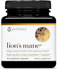 Youtheory Lion's Mane Plus - Mushroom Supplement with Cognizin - Offers Focus & Brain Support* - 60 Vegetarian Capsules