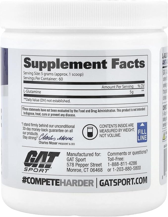 GAT SPORT L-Glutamine Unflavored 10.58oz 300g