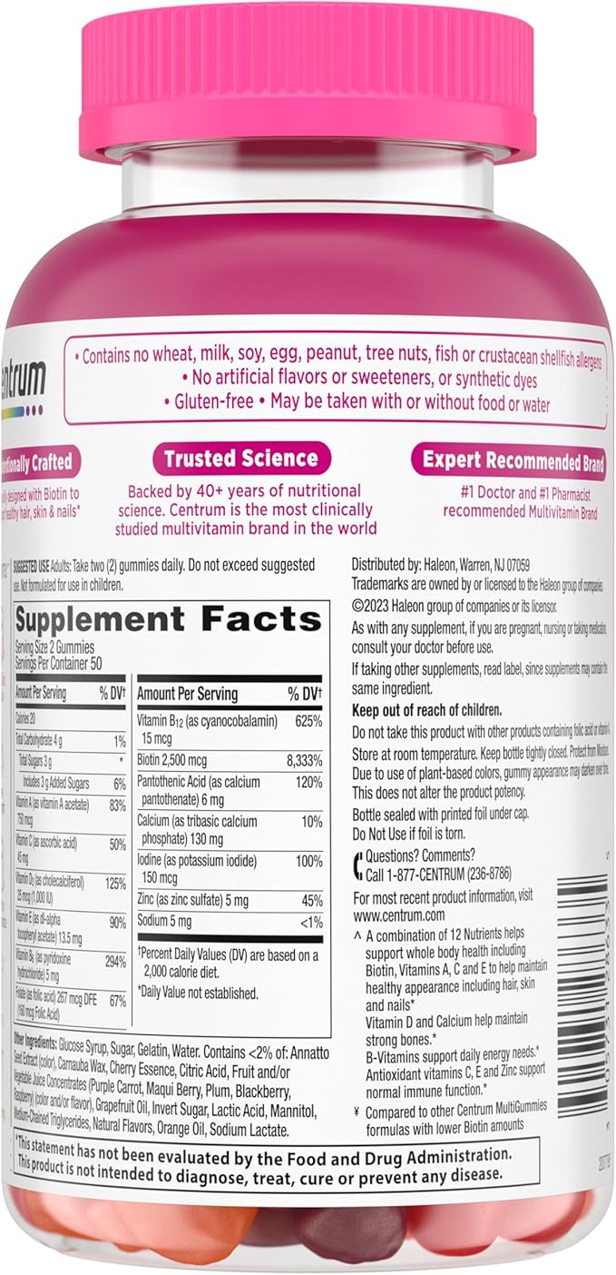 Centrum Multivitamin Gummy, 100 Count (Pack of 1)