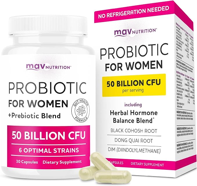 Probiotics for Women | 50 Billion CFU for Vaginal, pH Balance & Digestive Health Support | Female Probiotics with Prebiotics & Hormone Balance Blend | Third-Party Tested, Vegan & Gluten-Free | 30 Ct