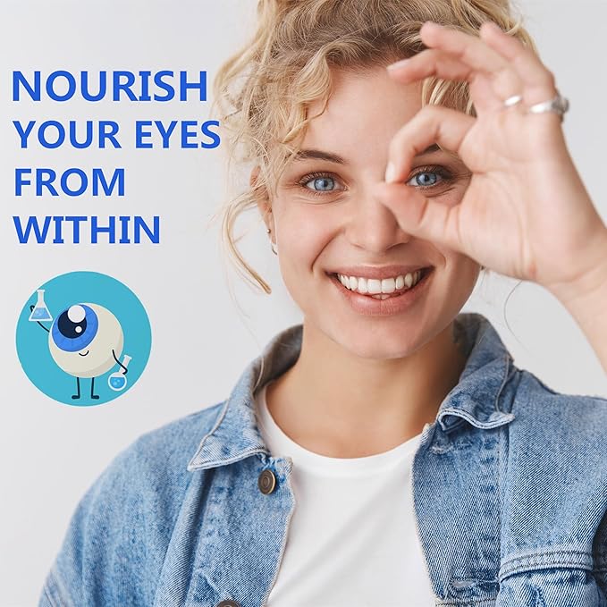 Lutein 20mg 40mg and Zeaxanthin Supplements for Eyes, Lutein Gummies with Omega 3, Saffron, Zinc, Bilberry & Goji Berry for Vision Support - Eye Vitamins Gummies for Seniors - Vegan, Sugar Free, 60ct