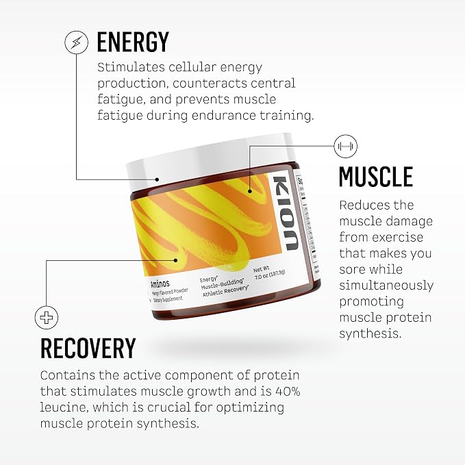 Kion Aminos - Essential Amino Acids Supplement, Essential Amino Acids Powder for Muscle Recovery, BCAA EAA No Caffeine, Amino Acid Powder, Essential Amino Energy - 30 Servings, Mixed Berry