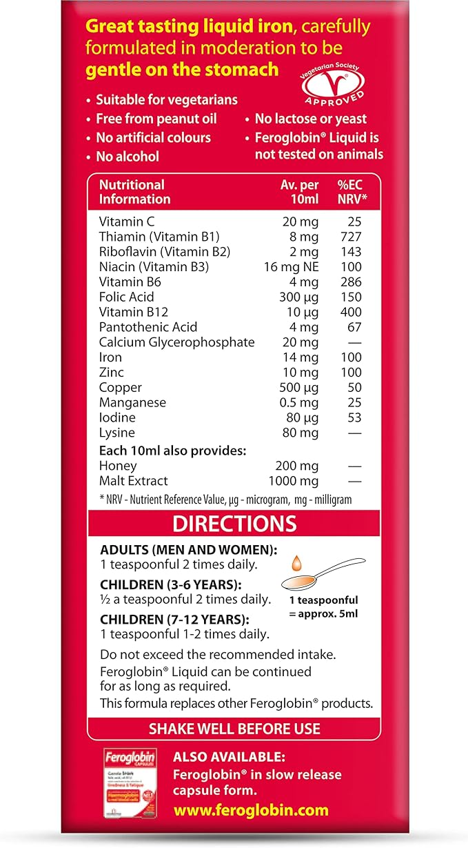 Vitabiotics Organic Feroglobin Liquid 500ml