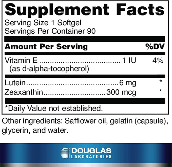 Douglas Laboratories Lutein (6 mg.) | Lutein with Zeaxanthin for Vision | 90 Softgels