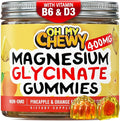 Center-Filled Magnesium Glycinate Gummies 400MG - High Absorption for Kids, Teens & Adults - Supplement for Sleep, Calm & Muscle Relaxation with B6 & D3 - Gluten Free & Vegan Friendly - 60 Count
