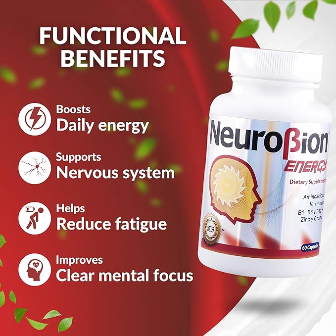 60 Caps Neurobion Energy - Amino Acids Vitamin B1 B2 B6 B12 - Increases Brain Alertness & Stamina