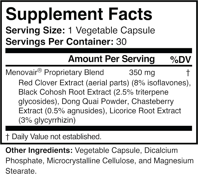 Menovair - Natural Menopause Support Supplement - Non-GMO, Vegan, Gluten-Free