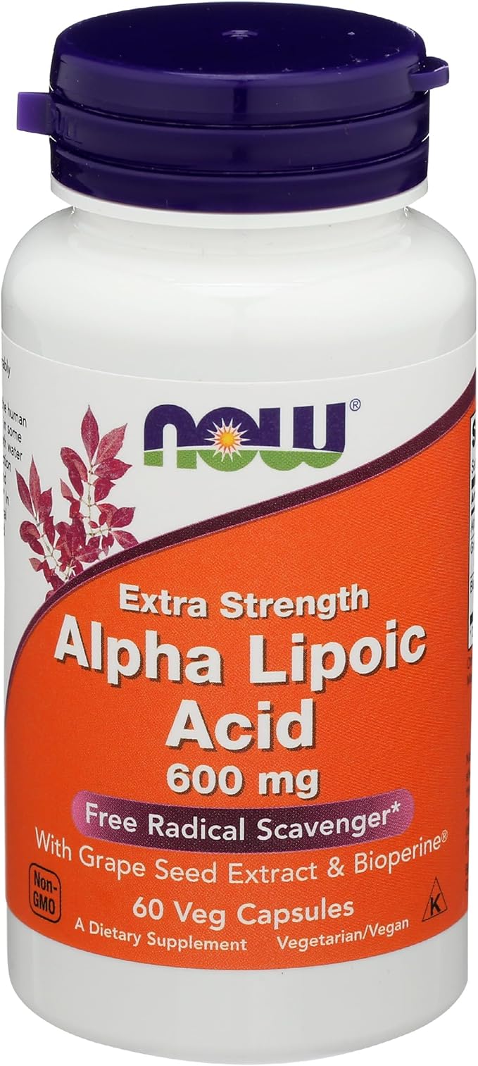 Now Foods Alpha Lipoic Acid 600mg 60 Vegi Capsules