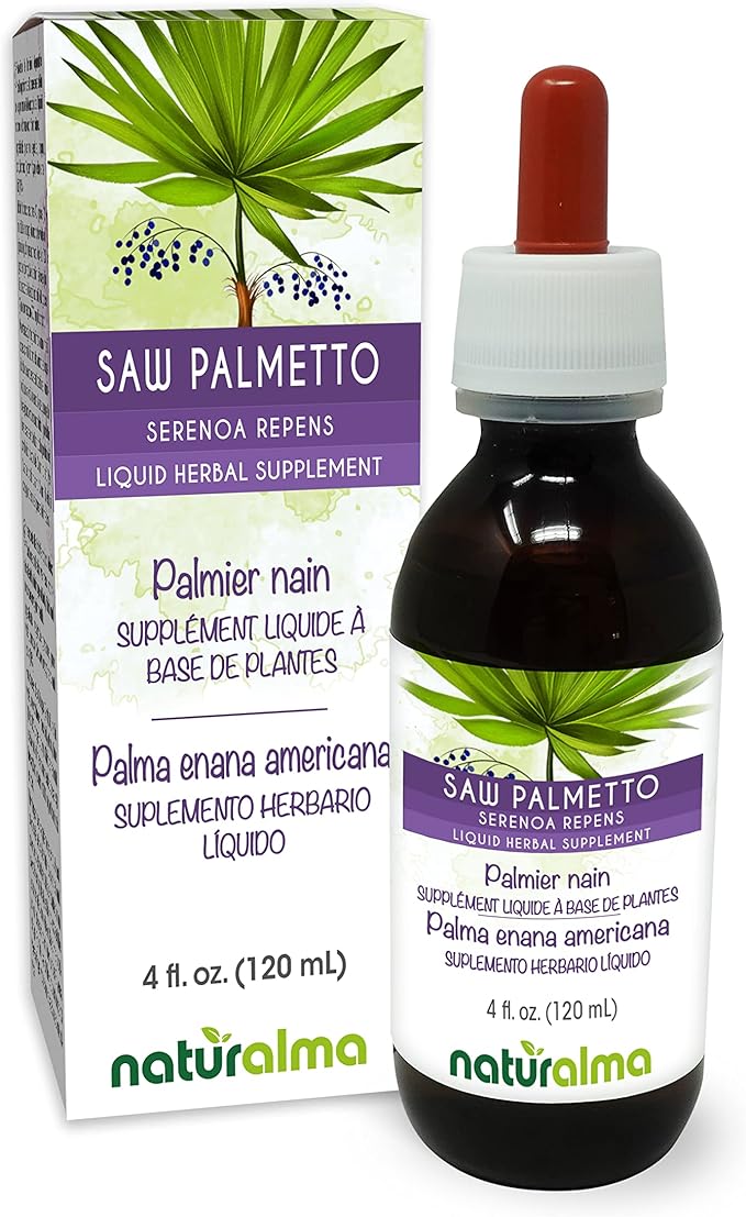 Naturalma Saw Palmetto (Serenoa repens or Sabal serrulata) Fruit Alcohol-Free Tincture - 4 fl oz Liquid Extract in Drops - Herbal Supplement - Vegan