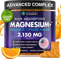 Secret Element Magnesium Glycinate 2150MG Gummies for Women and Men, High Absorption Magnesium Glycinate, Citrate, Malate Gummies for Adults & Kids, Sleep Support, Sugar Free, Vegan, 60 Chews, Orange