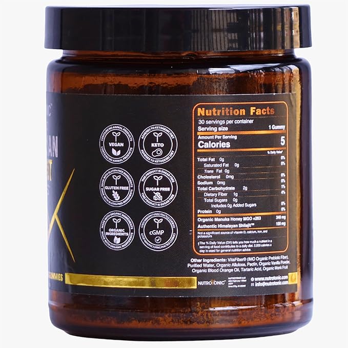 Organic SHILAJIT Gummies by NutroTonic | Shilajit for Men & Women | Cane Sugar Free Sweetened by Organic Manuka Honey | Clean Formula | Natural Fulvic & Humic Acid | 30 Healthy Gummies (3)