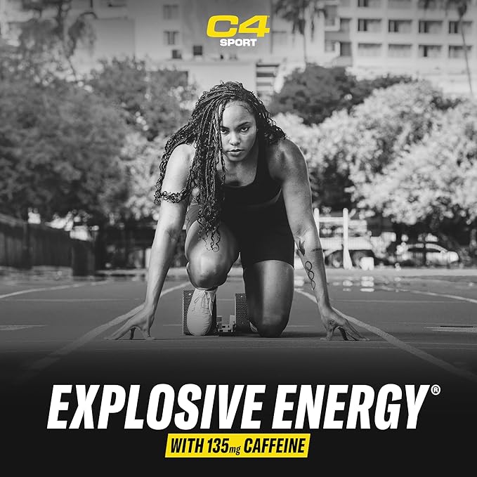 Cellucor C4 Sport Pre Workout Powder Blue Raspberry - Pre Workout Energy with 3g + 135mg Caffeine and Beta-Alanine Performance Blend - NSF Certified for Sport | 30 Servings