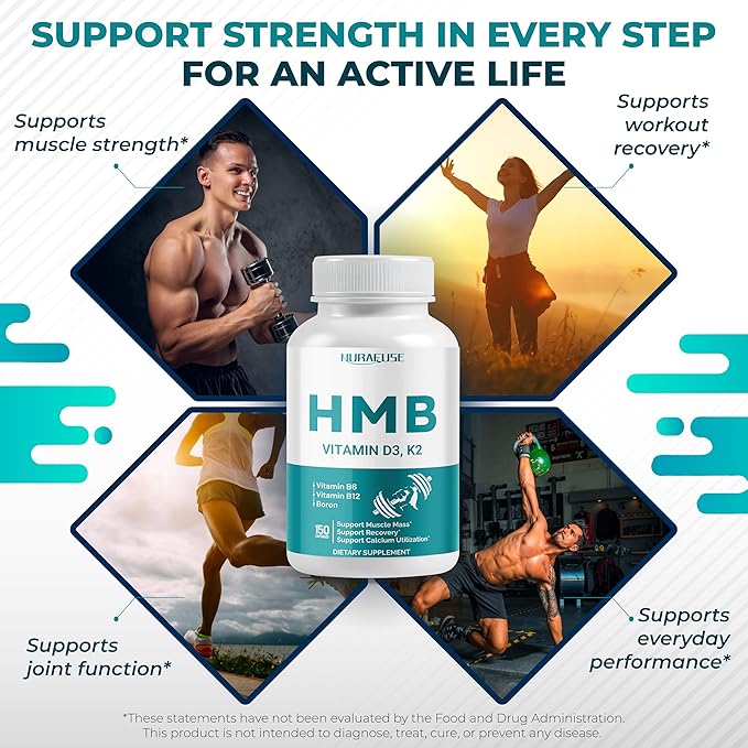 Liposomal HMB with Vitamin D3, K2 - Support Muscle Mass, Recovery