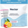 Nectar Hydration Packets - Electrolytes Powder Packets - No Sugar or Calories - Organic Fruit Liquid Daily IV Electrolytes Powder for Dehydration Relief & Rehydration (Strawb. Lemon 30 Pack)