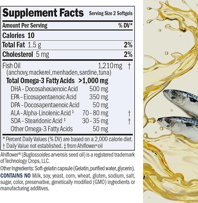 ANDREW LESSMAN Maximum Essential Omega-3 Unflavored, 180 Softgels - Ultra-Pure Omega-3 Fish Oil 1200 mg-High DHA, No Mercury Supplement-Small, Easy to Swallow Fish Oil Capsules