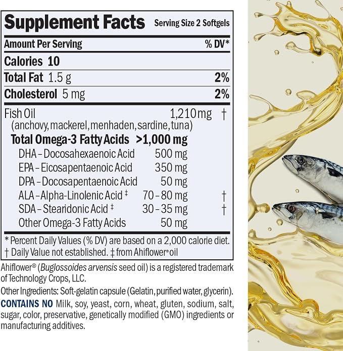 ANDREW LESSMAN Maximum Essential Omega-3 Unflavored, 60 Softgels - Ultra-Pure Omega-3 Fish Oil 1200 mg-High DHA, No Mercury Supplement-Small, Easy to Swallow Fish Oil Capsules