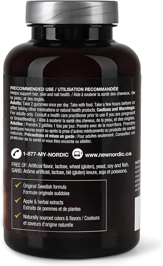 New Nordic Hair Volume Gummies - Biotin Supplement for Hair Growth - Contains Horsetail, Millet & Zinc - Supports Healthy Growth & Strength - 60 Vegan Gummies (Pack of 2)