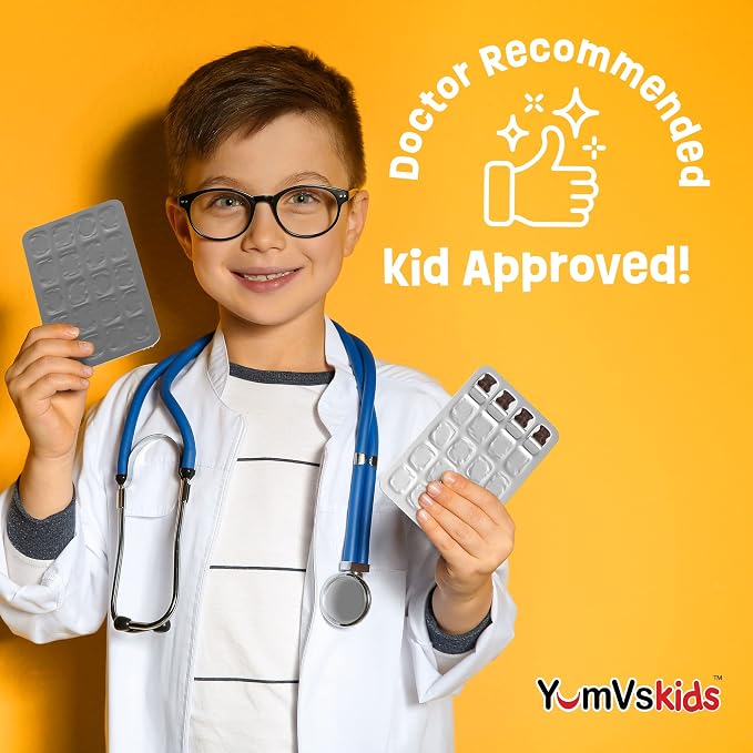 YUM-V'S Probiotics for Kids Chocolate Bears – Kids Probiotic Supplement with 1 Billion CFU – Prebiotic High Fiber Supplements for Digestive Support – Sugar-Free Melt-in-Mouth – 60 Count, Pack of 2