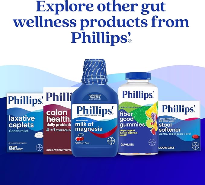 Phillips' Colon Health Daily Probiotic Capsules,4-in-1 Symptom Defense to Help Defend Against Occasional Gas,Bloating,Constipation,and Diarrhea,Daily Supplement,90 Count (Pack of 2)