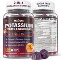 Potassium Citrate and Potassium Gluconate Supplement, 1200mg Two Forms of Potassium Gummies, w/Magnesium, Omega-3, Calcium, Vitamin D3 K2 B12 E B6, Folate for Mṵṣḉḷḙ, Nerves, Health Bones, 60Cts