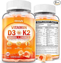 Vitamin D3 Supplement 10000IU for Adult - Vitamin D3 5000IU / 10000IU Gummies with K2, Methyl B12, Calcium, Magnesium, Zinc and Elderberry for Women & Men - Sugar-Free, Vegan Vitamin D Gummies