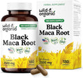 Wild & Organic Black Maca Root Capsules for Men & Women 500 mg - Overall Support for Men & Women - Vegan Maca Powder Supplement - 180 Days Supply - Non-GMO, No Fillers, Gluten-Free - 180 Count