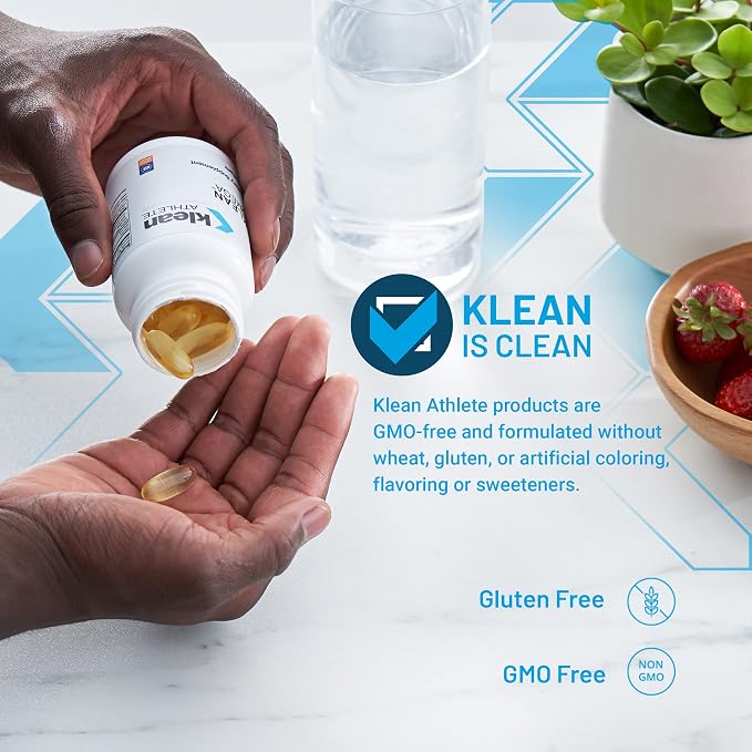Klean Athlete Klean Omega | Pure Fish Oil in Triglyceride Form to Support Cardiovascular, Neurological and Joint Health | NSF Certified for Sport | 60 Softgels