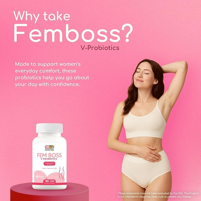 Women's Probiotic with Cranberry - 7.5 B CFUs for Vaginal & Gut Microbiome Support - 90 Vegan Capsules, Gluten Free