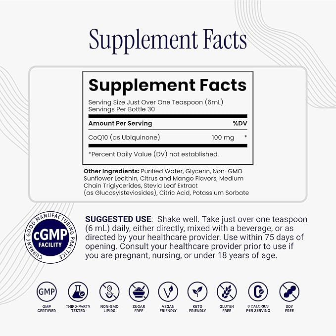 Rho Nutrition Liposomal CoQ10 – High-Absorption Liquid Coenzyme Q10 for Heart Health, Cellular Energy & Antioxidant Support – Supports Healthy Aging – Vegan, Sugar-Free, Non-GMO – 6 fl oz, 30 Servings