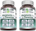 Amazing Formulas Melatonin 10 Mg Plus L-Theanine 5.5 Mg Supplement | Tablets | Non-GMO | Gluten Free | Made in USA | (120 Tablets, Pack of 2)