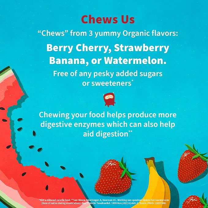 Garden of Life Dr. Formulated Probiotics Organic Kids+ - Digestive Health Support - Prebiotic Fiber & Vitamins C & D - Supports Immune Function - Shelf Stable - Strawberry Banana, 30 Yummy Chewables