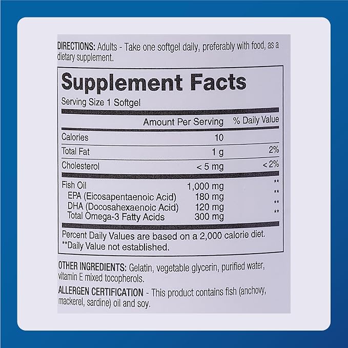 MAJOR Omega-3 Fish Oil - Fish Oil Supplement 1000mg - 100 Softgels (3-Pack)