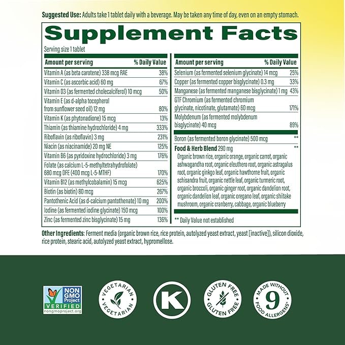 MegaFood Multivitamin for Men 40+ One Daily Mens Multivitamins - Methylated B12, Vitamin D3, B6, C & Zinc, Muscle & Bone Health, Energy Metabolism, Immune Support Supplement, Vegetarian, 90 Tablets