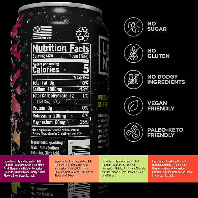 LMNT Sparkling Electrolyte Drink - Variety Pack | 12-Count