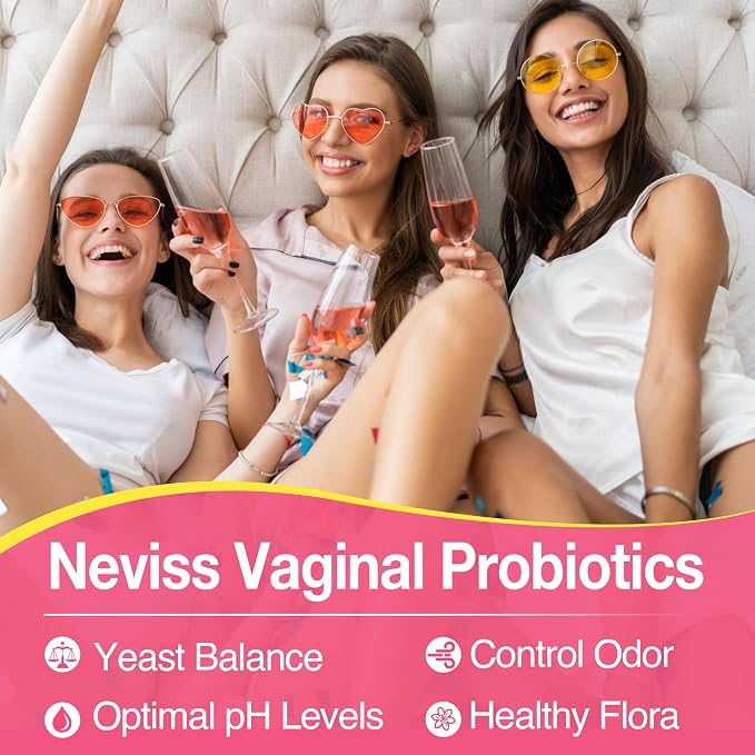 Vaginal Probiotics Gummies for Women PH Balance, Odor Control with Prebiotics, Cranberry, D-Mannose, Promotes Feminine Healthy Vaginal Flora, Urinary Tract, Yeast, Digestive Support, Sugar Free,60Cts