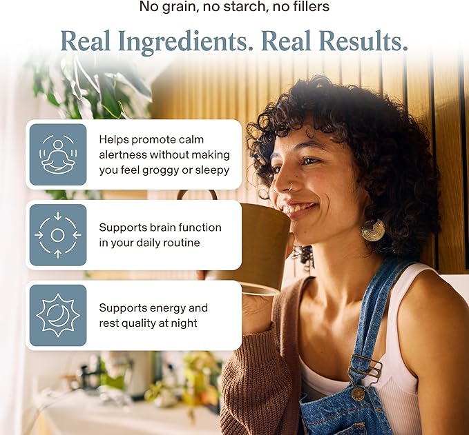 Real Mushrooms Lion’s Mane Calm Capsules (90 Count) – 400mg Organic Lions Mane Fruiting Body Extracts, 200mg Organic Reishi, 200mg AlphaWave L-Theanine for Calm Clarity & Relaxed Alertness, 90ct