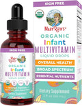 MARYRUTH'S Organics Multivitamin for Infants | USDA Organic | Multivitamin Liquid Drops for Babies 6-12 Months | Immune Support & Overall Wellness | Vegan | Non-GMO | Gluten Free | 2 Fl Oz