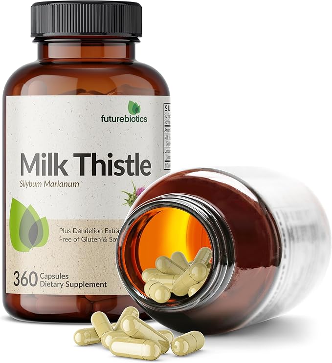 Futurebiotics Milk Thistle Silymarin Marianum & Dandelion Extract Liver Health Support, Antioxidant Support, Detox, 360 Capsules