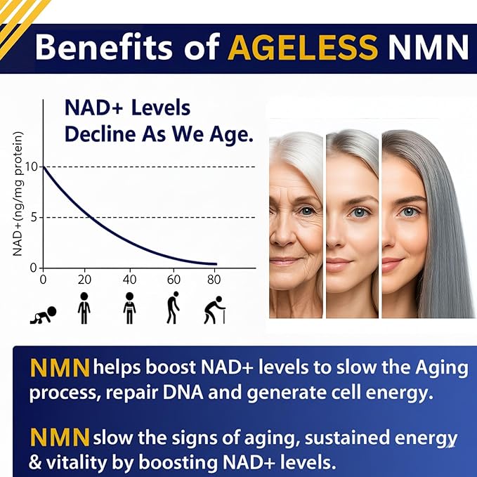 NMN Supplement 500mg – Nicotinamide Mononucleotide | Supports NAD+ Levels, Energy, Cognitive Function, Muscle Health & Healthy Body Composition Capsules (90)