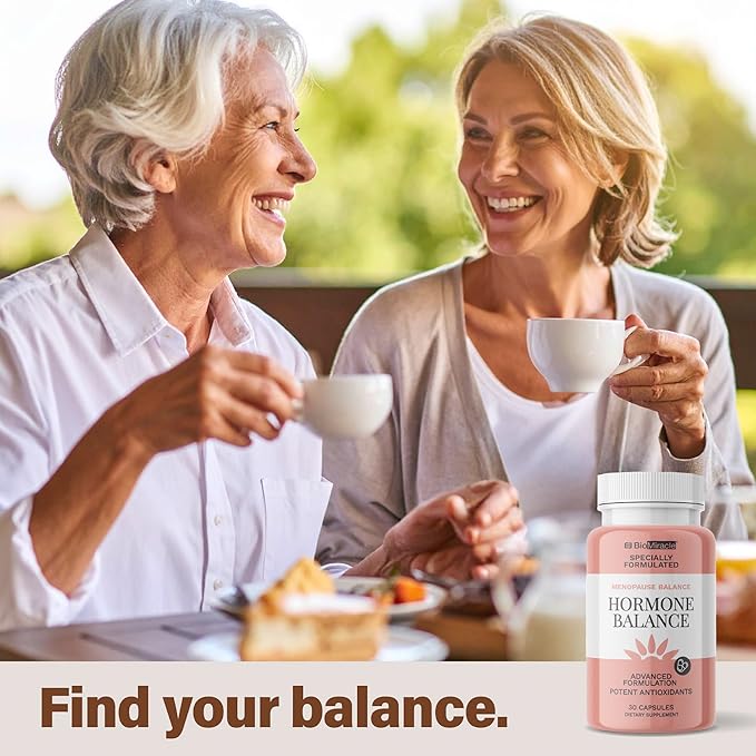 BioMiracle Menopause Balance - Advanced Hormone Support with KSM-66 Ashwagandha, Maca & Wild Yam - Supports Memory, Balance & Brain Health - Potent Antioxidants - 30 Capsules