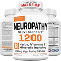 Neuropathy Support Supplement with 1200 mg HP-99 Alpha Lipoic Acid - Max Strength ALA Nerve Formula for Feet Hands Fingers Legs - Ultra Potent 18 in 1 Natural Nerve Vitamins - 180 Capsules