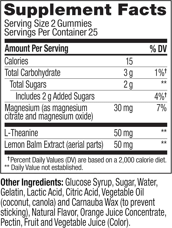 OLLY Kids Chillax Gummy, For a Calm and Relaxed Mood*, Magnesium, L-Theanine, Lemon Balm Extract, Chewable Supplement, Sherbet Flavored, 25 Day Supply - 50 Count (Packaging May Vary)