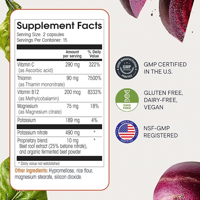 Berkeley Life Nitric Oxide Support Supplement - Nitric Oxide Booster for Men & Women - Blood Flow & Circulation with Beet Root Powder to Support Energy, Heart Health & Healthy Blood Pressure- 30 Count