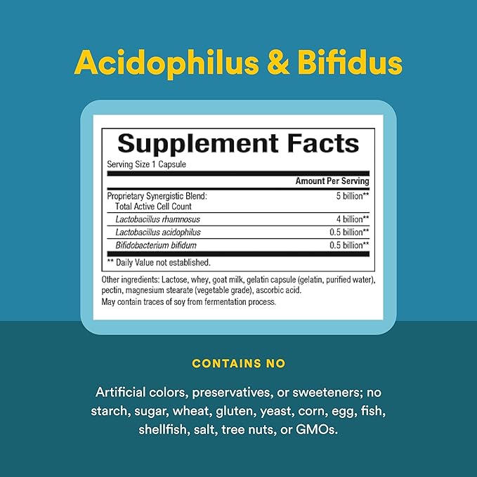 Natural Factors - Acidophilus & Bifidus, Promotes Well-Being & Digestive Health, 90 Capsules