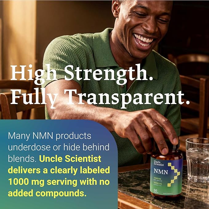 Nicotinamide Mononucleotide NMN 1000 mg - High Strength Formula - Adult Daily Supplement (60 Capsules, 30 Servings)