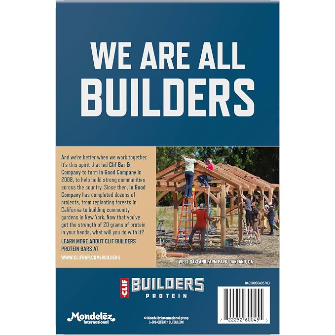 CLIF BUILDERS Protein Bars - Vanilla Almond Flavor - 20g Plant Based Protein - Gluten Free - Non-GMO - Low Glycemic - No Artificial Sweeteners - 2.4 oz. (Pack of 144)