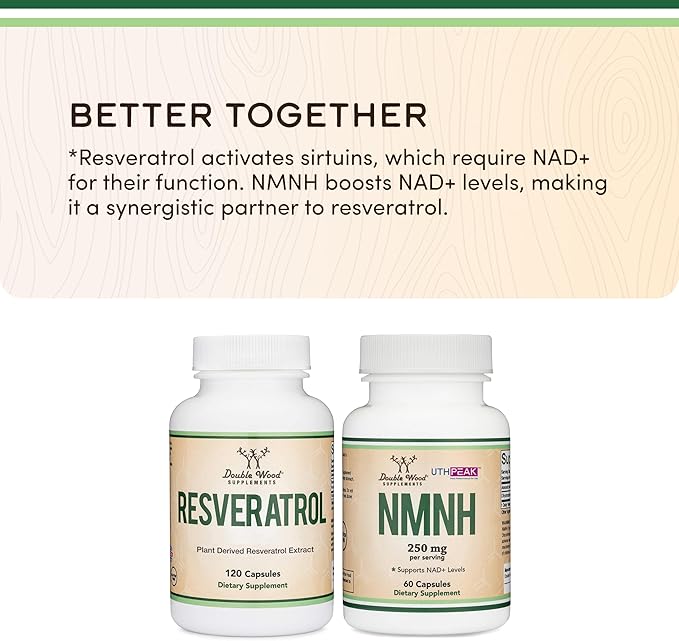 Resveratrol Supplement 500mg Per Serving, 120 Capsules (Resveratrol Polygonum Root Extract Providing 50% Trans Resveratrol) Healthy Aging Support by Double Wood