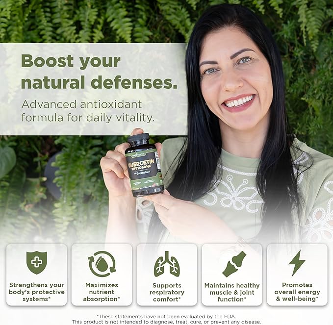 Gade Nutrition Quercetin Phytosome with Bromelain I Purified 95% I 50X Higher Absorption - Most Effective Form of Quercetin with Bromelain I Made in USA -Supplement for Men and Women