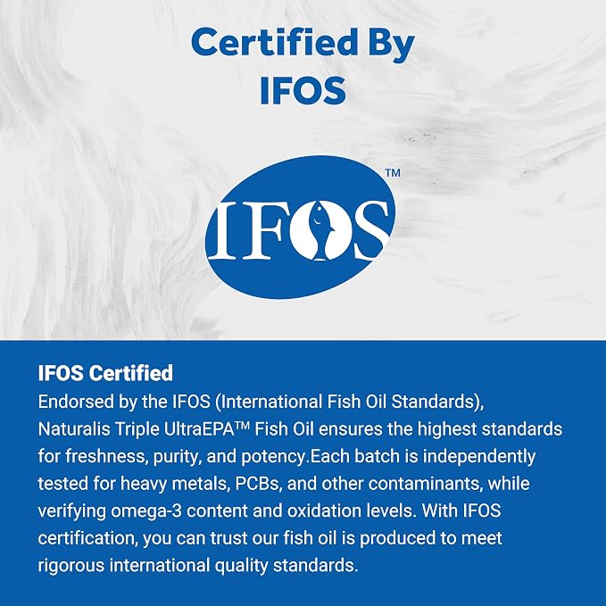 Naturalis Triple Strength UltraEPA™ EPA 1000mg | Pharmaceutical Grade High Purity 99% Omega-3 with 96.5% EPA Burpless Fish Oil | IFOS Certified, Sustainably Sourced, Non-GMO | Pack of 10