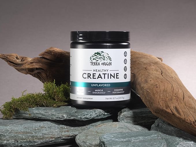 TERRA ORIGIN Creatine Monohydrate Powder | 45 Servings | Micronized Creatine Supplement | Unflavored, Pure Creatine for Women & Men | Gluten Free, Sugar Free, Made in USA